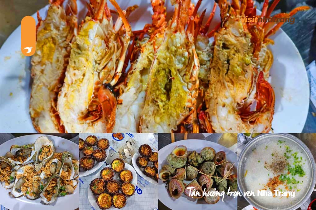 Thưởng thức đặc sản tôm hùm nướng siêu ngon trong tour Bình Hưng Nha Trang