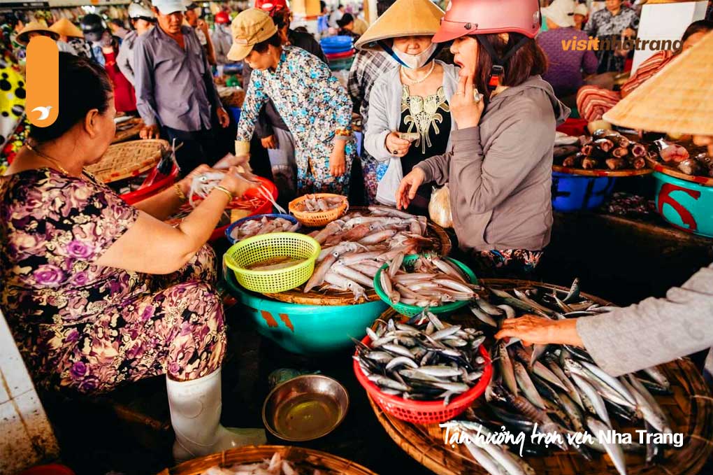 Chợ Xóm Mới là một trong các khu chợ hải sản Nha Trang lâu đời bậc nhất