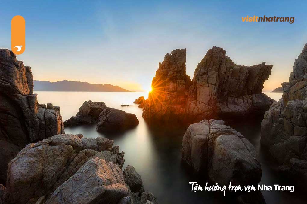Bãi đá Hang Heo có diện tích rộng lớn, trải dài từ chân núi Cô Tiên xuống đến bờ biển